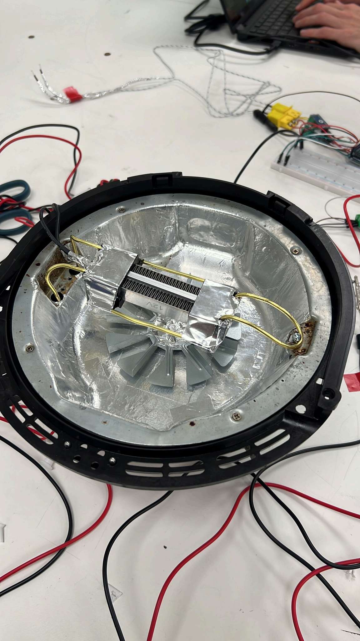 Heating element installed inside the air-fryer chamber